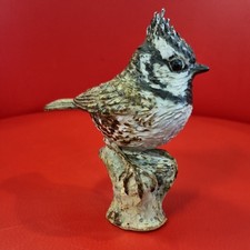 Studio Pottery Crested Tit Signed Ref U169
