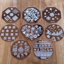 8 x Christmas Nail Art Plate