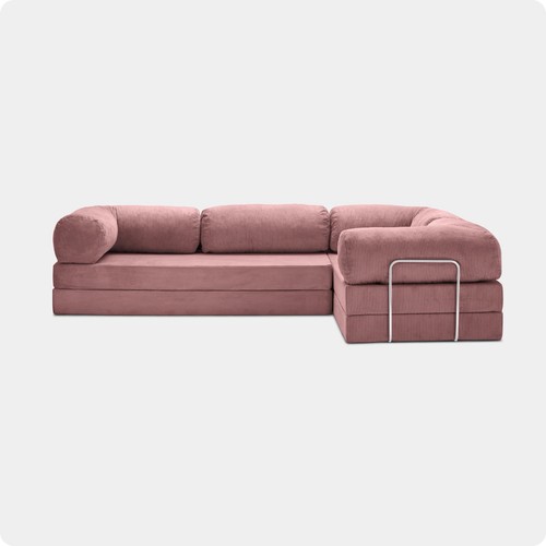 Teddy sofa corner - corner, rose