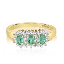 9ct Yellow Gold Real Emerald