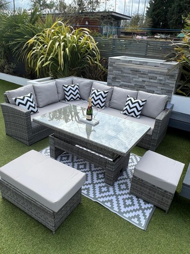 Rattan corner garden set - ,
