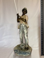 Crosa Man Fishing / Fisherman Resin Figurine Ornament 2005 ca 40 cm Tall 1.35 Kg