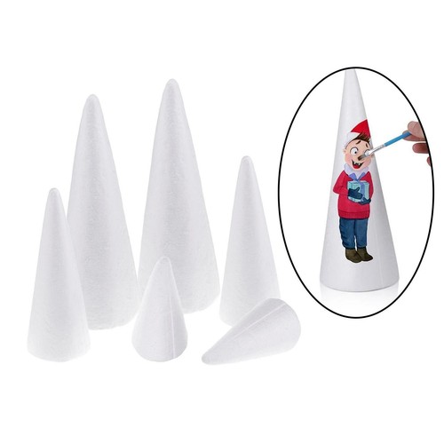 6pc styrofoam foam cones - foam,