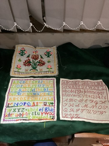 Antique sampler 1895 - sampler, two
