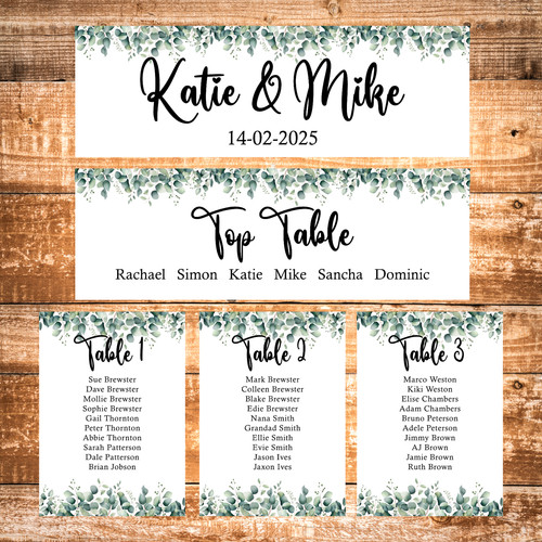 Wedding table plan - plan, cards