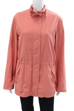 Loro Piana Women's Long Sleeves Full Zip Pocket Jacket Orange Size S