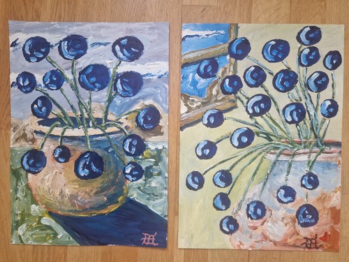 Pair impasto still life - of,