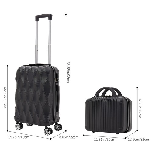 2pcs travel set abs - hard, shell
