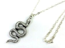 925 Sterling Silver Snake Top with 22" / 56 cm Flat Cable Chain 14 grams     