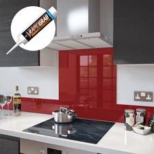 Glass Splashbacks Deep Red and Glass Upstands - Made By Premier Range