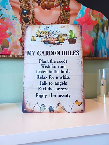 Wooden hanging garden - wooden, sign