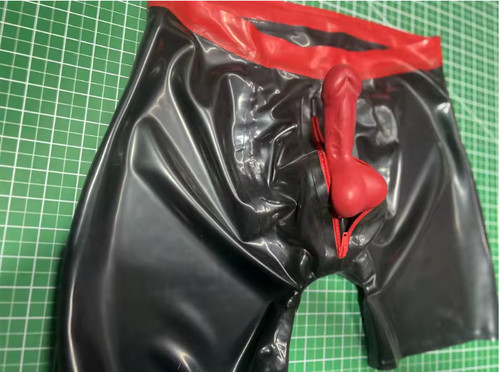 Mens latex rubber shorts - rubber,
