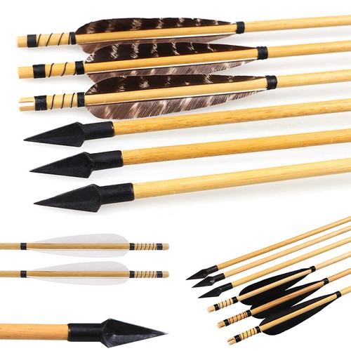 6pc wooden arrows - wooden, turkey