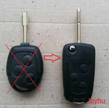 For Ford Mondeo Fiesta Focus Ka Transit 3 button Conversion Flip Key Fob & Blade