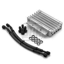 Silver CNC Alloy Pitbike Oil Cooler YX140 Radiator Kit 50-170cc 220mm Short Hose