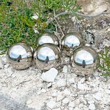 5 x 6.5cm Garden Spheres Stainless Steel Mirror Gazing Globes Decorations