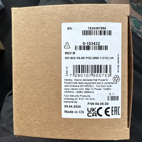 Visonic tyco mp802 pg2 - visonic,