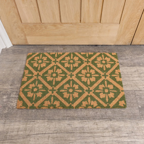 Green natural geometric tile - natural,