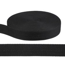 27 Yards Cotton Twill Tape Ribbon, 1/8 "  Herringbone Twill Tape, Black