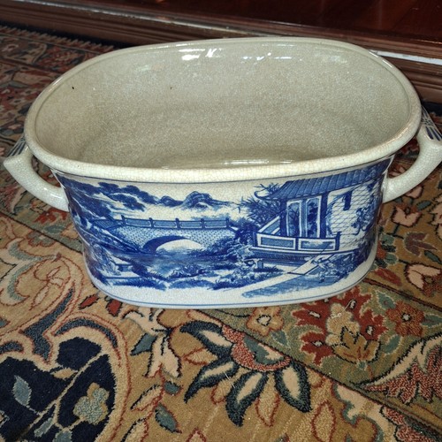Vintage blue white ceramic - blue, &