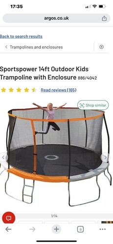 Trampoline outdoor 14ft - 14ft, used.