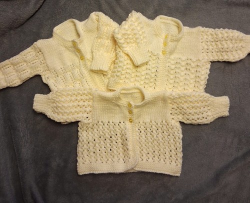 New hand knitted matinee coats - new,