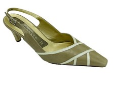 Peter Kaiser Leather Slingback Court Shoes, 60mm Heel Size 40.5 (UK 7) Tan Beige