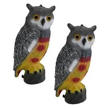 TWIN PACK REALISTIC DECOY OWL GARDEN POND PEST BIRD SCARER PROTECTION SCARECROW
