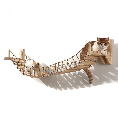 Wall mounted wooden cat - 1m,