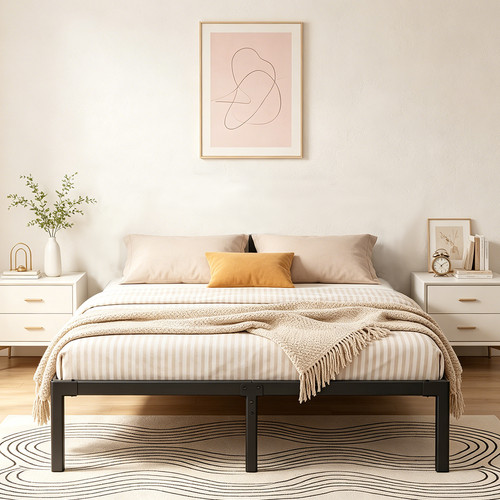 Large strong double bed metal - bed,