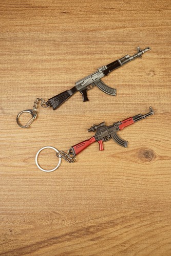 Akm rifle keychain - rifle, metal