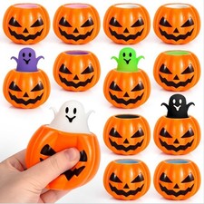 SpringFlower 12Pcs Halloween Pumpkin Squishy Toys, Halloween Party Favors Goodie