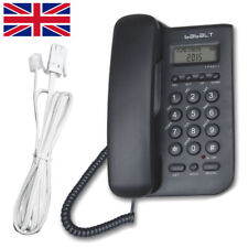 Corded Landline Phone Home Office Desktop Wired Telephone Caller ID Hold Redial~