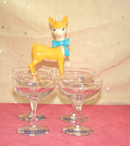 Babycham four glasses - babycham,,