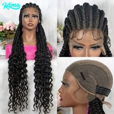 Synthetic Lace Front Wig Braided Wigs Curly Wave Hair 36 inches Full Lace Wigs
