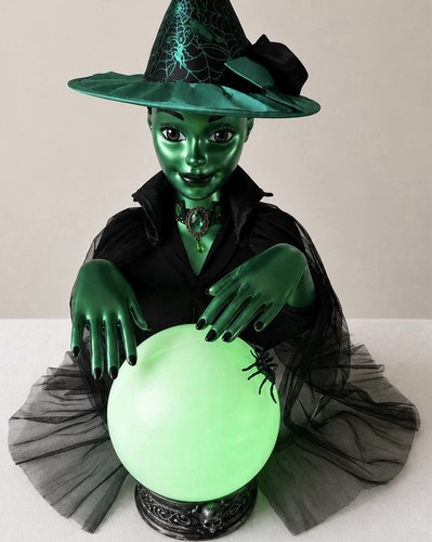 Witch and crystal ball - and,