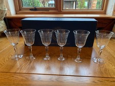 6 Baluster stem Pall Mall Lady Hamilton Vintage Large Crystal Wine Glasses 170ml