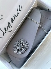 Lunar Elegance Silver Clutch Bag
