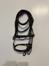 Clearance Double Bridle with Sure Grip Reins – Black or Havana – Pony to Full