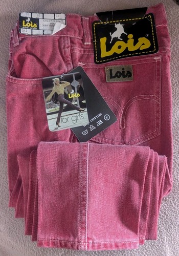 Vintage red lois jeans - red, womens