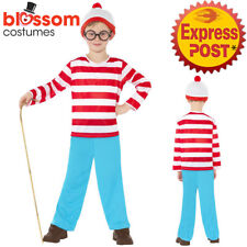 CK457 Wheres Wally Boys Kids Where's Wally Waldo Fancy Dress Book Week Costume