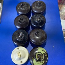 Job Lot - Vintage / Old Light switches (Bakelite / Ceramic) As Seen , Untested