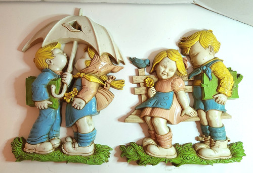 Vintage boy girl umbrella - boy,