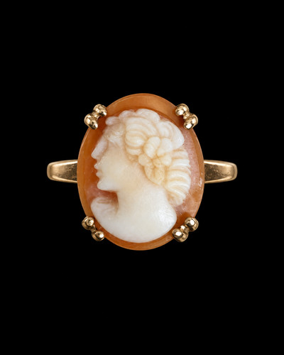 9ct yellow gold cameo - yellow,
