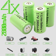 4x 2800mAh 16340 3.7V Battery CR123A RCR123A for Arlo Li-ion Rechargeable Battery