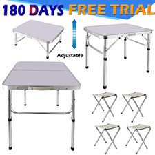 Camping Table Chairs Garden Fold Away Dining Picnic BBQ Serving Tables Outdoor
