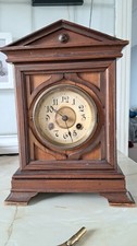 Junghans Antique Wood Mantel Clock Time Strike Working
