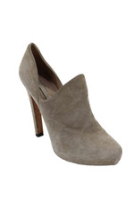 Pura Lopez Womens Suede Slide On Low Platform Pumps Beige Size 38.5 8.5