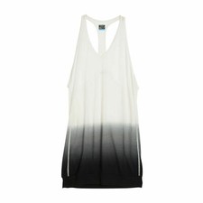Icebreaker Sz  Nomi Racerback Dress Dipdye Snow/Black Cool-Lite Merino Wool