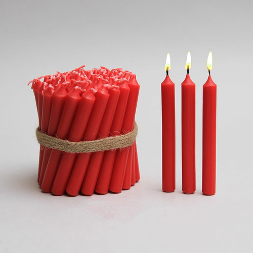 Red christingle candles - red,